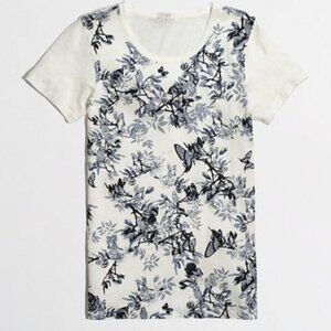J. Crew BLUE FLORAL Tee NWT
